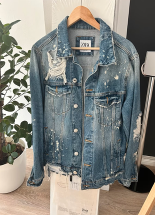Zara джинсовка стильная куртка, курточка джинсовая, 100% коттон