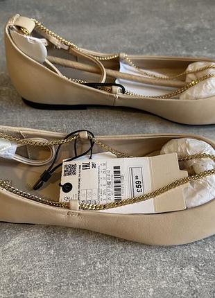 Балетки жіночі zara, кожані. розмір 39. ціна 1100