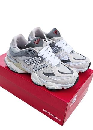 Кроссовки женские new balance 9060 светло-серые демисезонные весна-лето-осень замша текстиль размер 36-41 новые 1314