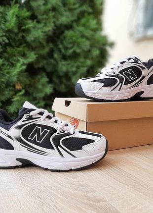 New balance 530 белые с черным