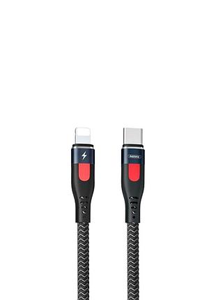 Кабель remax lesu pro aluminum alloy type-c to lightning pd 20w 1m черный (rc-188i)