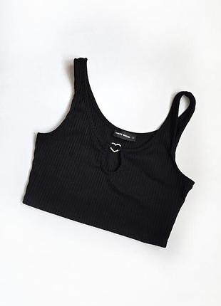 Топ черный в рубчик женский tally weijl, xs