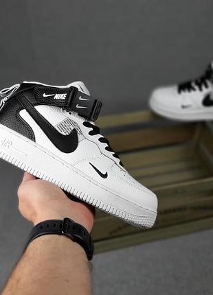 Nike force 1 x off white белые с черными