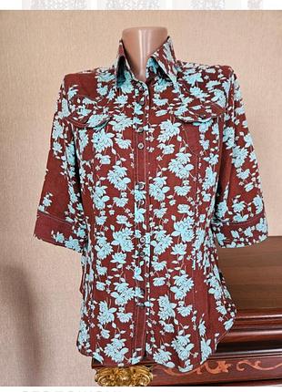 Стильна бавовняна сорочка marks & spencer (limited collection) в актуальному стилі western / кетіал