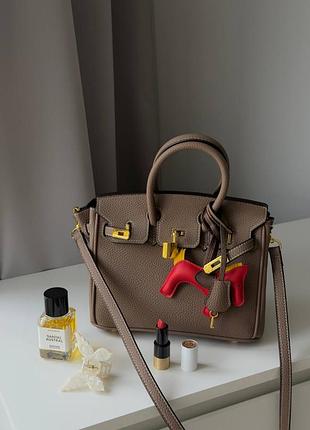 Женская сумка премиум birkin 25 etoupe/gold
