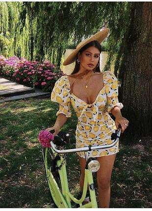 Літня сукня з лимонним принтом kontatto xs