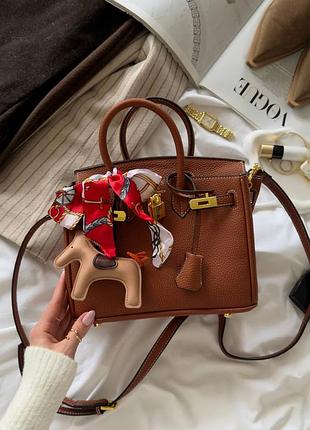 Женская сумка премиум birkin 25 brown