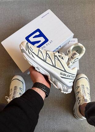 Кроссовки мужские salomon xt-6 s-lab soft ground beige white gray