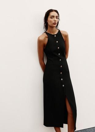 Крепова чорна сукня міді zara 3897/108 m, l