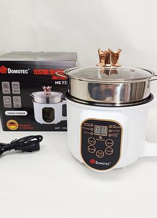 Электрическая кастрюля-пароварка domotec ms-7729 1.8л 2000вт
