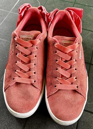 Замшеві кеди puma з бантиком