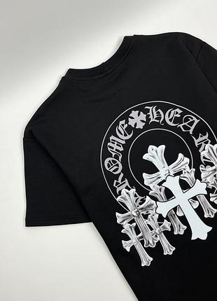 Футболка чоловіча chrome hearts, чорна, розмір s / m / l / xl