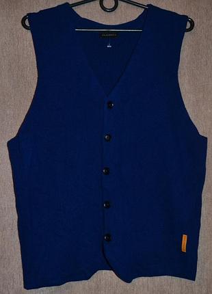 Шерстяной мужской жилет baldessarini blue wool bognerдреss up knitted vest