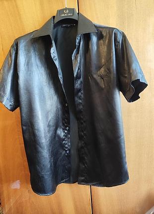 Атласная мужская рубашка armani