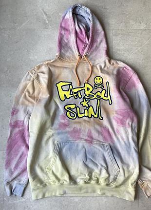 Кофта худі тай дай vintage fatboy slim electronic house dance big beat tie dye hoodie large
