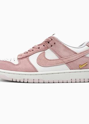 Женские кроссовки nike sb dunk low pink metallic gold / smb+ 🔗