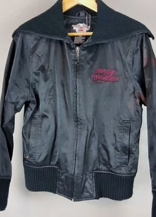 Harley davidson black bomber motorcycle jacket size large