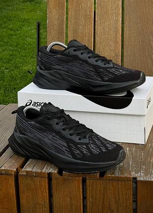 Кроссовки мужские asics novablast 3, черные летние (сеточка) демисезонные весна-лето-осень текстиль размер 41-45 новые 2788-1