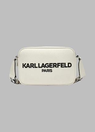 Сумка karl lagerfeld, maybelle camera crossbody karl lagerfeld, біла сумка karl lagerfeld