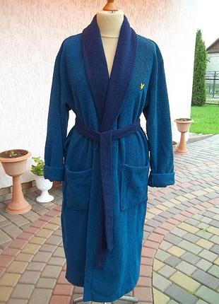 ( xl - 52 р ) lyle & scott мужской халат махрово флисовый оригинал б / у