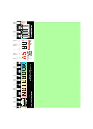 Блокнот а5 ап-1505(light green) 80 листов, пружина сбоку | maxisvit