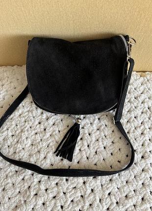 Genuine leather жіноча замшева сумка