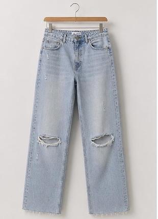 Zara wide leg джинси світло-блакитного вареного деніму 💙