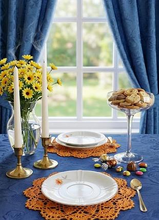 Mitterteich porcelain антиквариат пара тарелок блюдца bavaria германия костяной фарфор с деколью клеймо оттиск набор лот