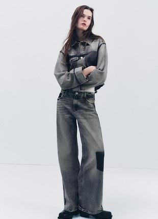 Джинсы zara серые xs, 100% хлопок, используемые без дефектов