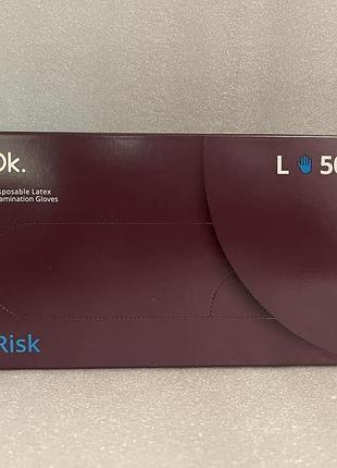 Перчатки латексные mediok high risk, l