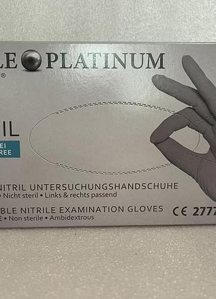 Перчатки нитриловые style platinum grey - 50 пар, размер m (без пудры), серые, 3,8 г
