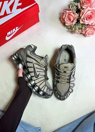 Стильные кроссовки nike shox tl brown
