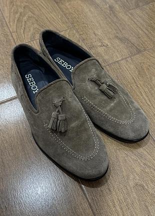 Преміальні замшеві лофери seboy's (made in italy) — розмір 44