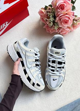 Стильные женские кроссовки nike p-6000 white/black