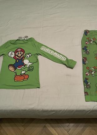 Super mario h&amp;m cotton - difuzed nintendo 2018 - детская пижама - 7-8 лет, 122 -128 см
