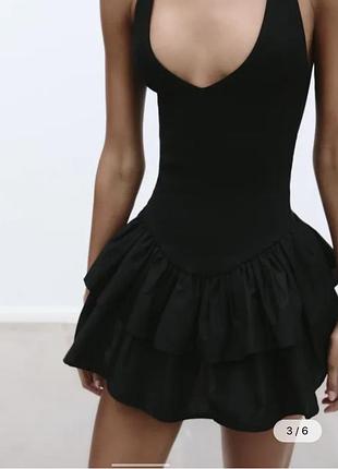 Платье zara черное короткое размер s