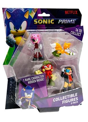 Набір ігрових фігурок sonic prime – пригоди наклза (5 фiгурок, 6,5 cm)