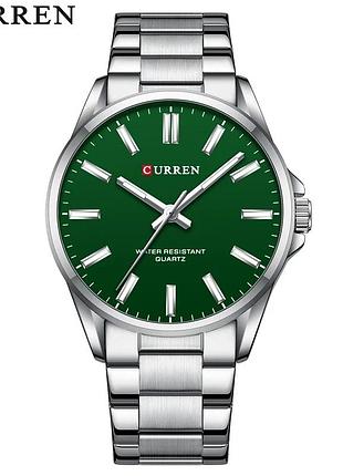 Наручний годинник curren 9090 silver-green