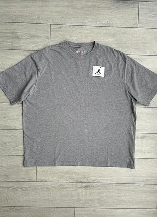 Чоловіча футболка оверсайз найк джордан nike jordan flight essentials oversized size xl хл розмір майка сірий колір оригінал