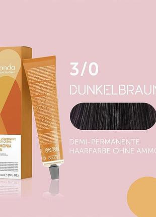 Краска тонирующая для волос londa professional без аммиака demi-permanent color 3/0 темный брюнет 60 мл