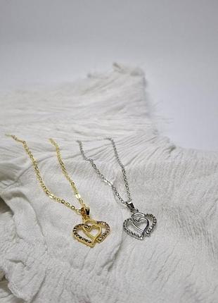 Подвески "двойное сердце" 5