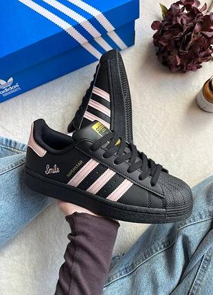Стильні жіночі кросівки adidas superstar "smile"