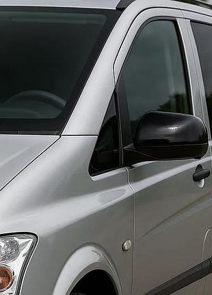 Черные накладки на зеркала (2010-2014, нержавеющая сталь) для mercedes vito w639