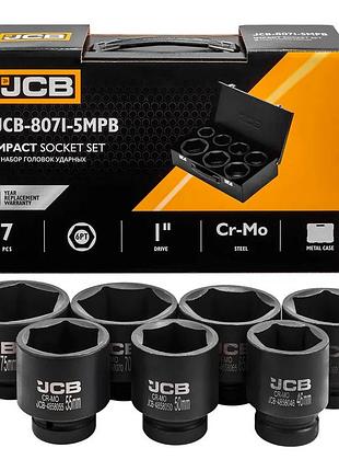 Набір головок ударних 7 од. 1" (6-гр.) (46-75 мм) jcb tools jcb-8071-5mpb
