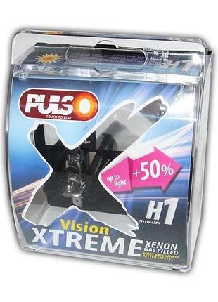 Галогенні лампи pulso h1 12v 55w +50% lp-12553 x-treme v для авто з ксеноновим наповнювачем