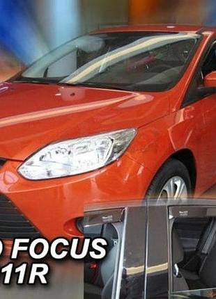 Дефлекторы окон ветровики ford focus 4d 5d sd hb 11-18 вставные 4шт heko форд фокус