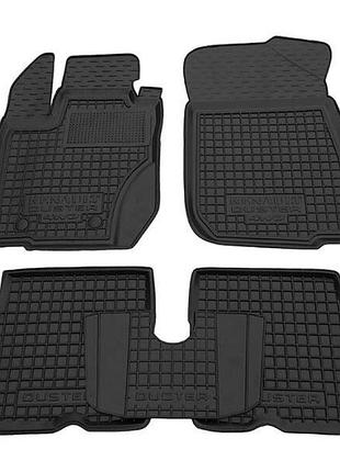 Автомобільні килимки поліки в салон на renault duster 2wd 4wd eur 15-18 чорні avto-gumm рено дастер
