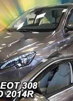 Дефлекторы окон ветровики peugeot 308 2 5d sw 14-21 вставные 4шт heko пежо 308