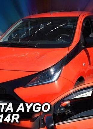 Дефлектори вікон вітровики toyota aygo 2 5d 14- вставні 2шт heko тойота айго