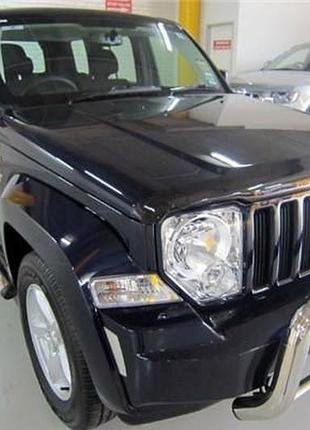 Дефлектор капота мухобойка jeep liberty 08-09 hic черная джип либерти